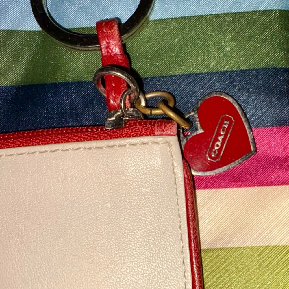 Coach Keychain Pouch with Enamel Heart - Picture 3 of 3